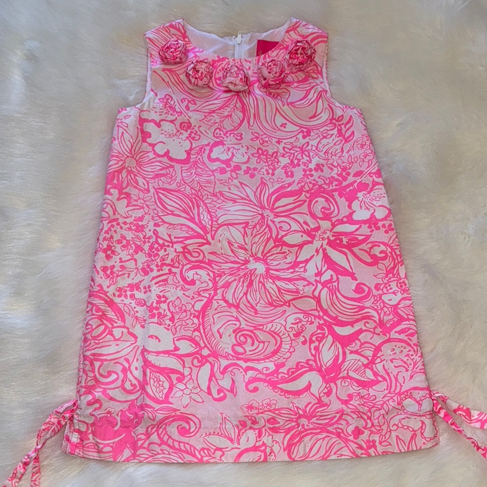 Lilly Pulitzer Pink Floral Sleeveless Dress size 4